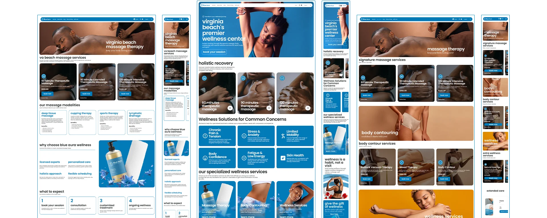 Blue Aura Wellness Web Page Display
